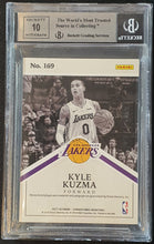Load image into Gallery viewer, 2017-18 Panini Cornerstones Quartz #169 Kyle Kuzma Rookie RC Jersey Auto /49 BGS 9
