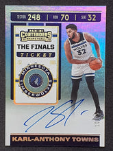 Load image into Gallery viewer, 2019-20 Panini Contenders Karl-Anthony Towns KAT The Final Ticket Auto /25