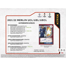 Load image into Gallery viewer, 2021-22 Topps UEFA Champions League Merlin Chrome Soccer Hobby Box