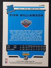 Load image into Gallery viewer, 2019-20 Panini Donruss Rated Rookie Zion Williamson #201 RC Rookie