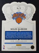 Load image into Gallery viewer, 2021-22 Panini Crown Royale Miles McBride Crystal Blue /99 Rookie RC #75