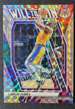 Load image into Gallery viewer, 2020-21 Panini Mosaic LeBron James Will To Win Silver Prizm #10