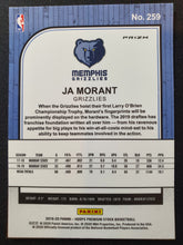 Load image into Gallery viewer, 2019-20 Panini HOOPS Premium Stock Ja Morant Silver Laser Prizm #259 Rookie RC