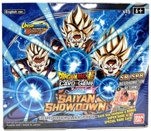 Load image into Gallery viewer, Dragon Ball Super Card Game Unison Warrior UW6 Saiyan Showdown Booster 12 Box Case