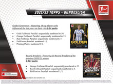 Load image into Gallery viewer, 2021-22 Topps Bundesliga Soccer Hobby Box

