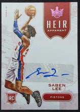 Load image into Gallery viewer, 2020-21 Panini Court Kings Heir Apparent Saben Lee RC Rookie Auto Pink /8
