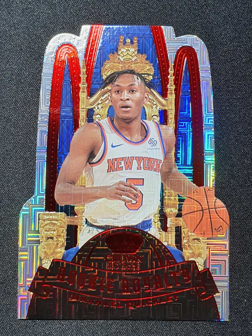 2020-21 Panini Crown Royale Rookie Royalty Immanuel Quickley Asia Red Parallel