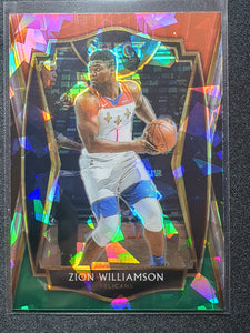 2020-21 Panini Select Zion Williamson Premier Red White Green Cracked Ice
