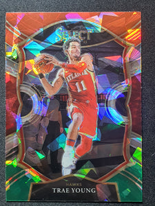 2020-21 Panini Select Trae Young Red White Green Cracked Ice