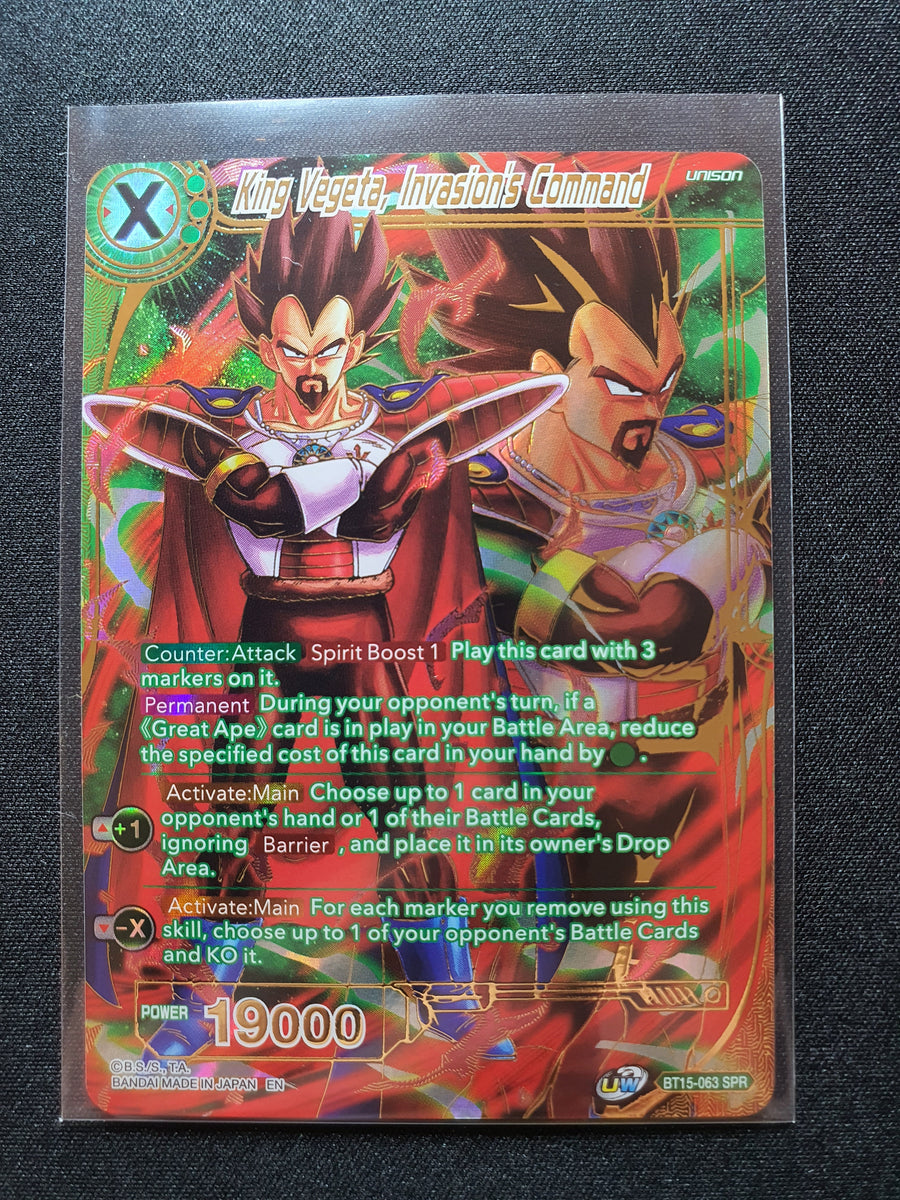 King Vegeta, Invasion's Command, BT15-063 SPR Special Rare - Saiyan Sh ...