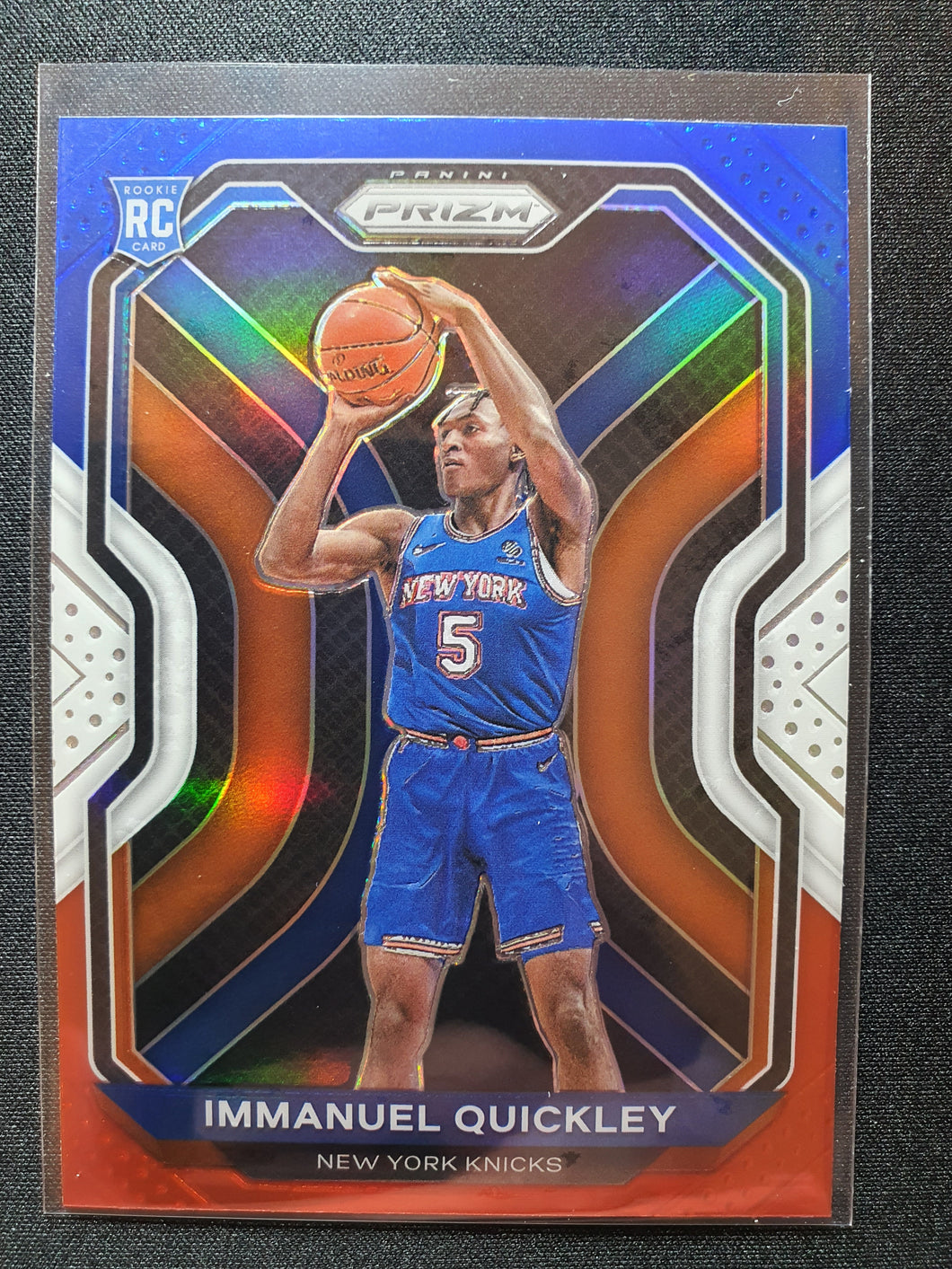 2020-21 Panini Prizm Immanuel Quickley Blue Rookie White Red Prizm
