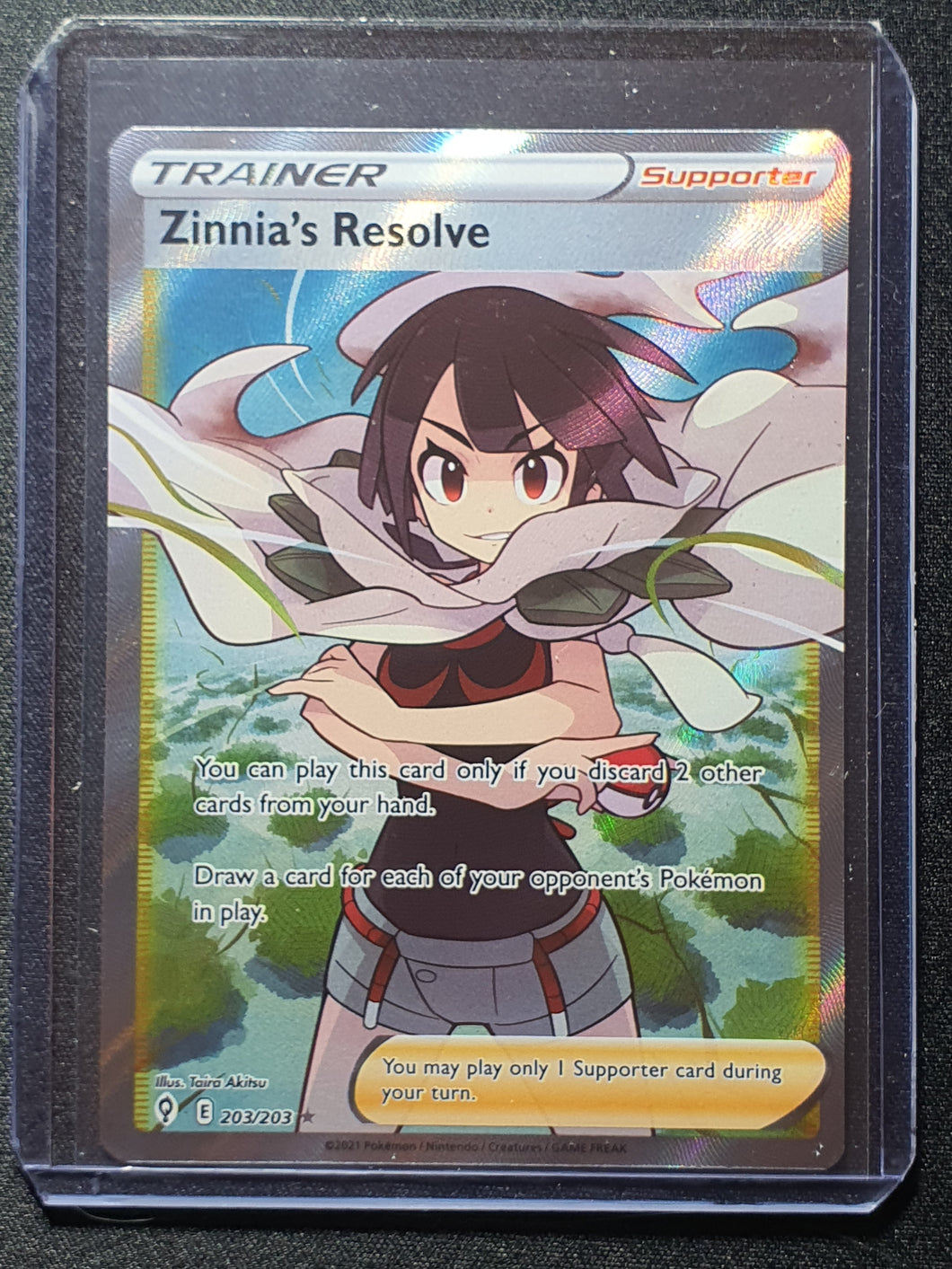 Pokemon Card - Evolving Skies - Zinnia's Resolve Trainer Full Art 203/203