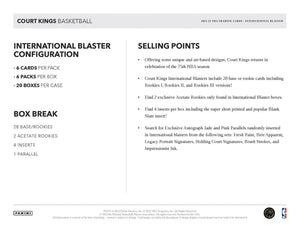2021-22 Panini Court Kings Basketball International Blaster 20-Box Case