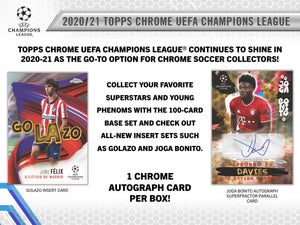 2020-21 Topps Chrome UEFA Champions League Soccer Hobby Box