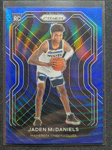 2020-21 Panini Prizm Jaden McDaniels Blue Wave Rookie
