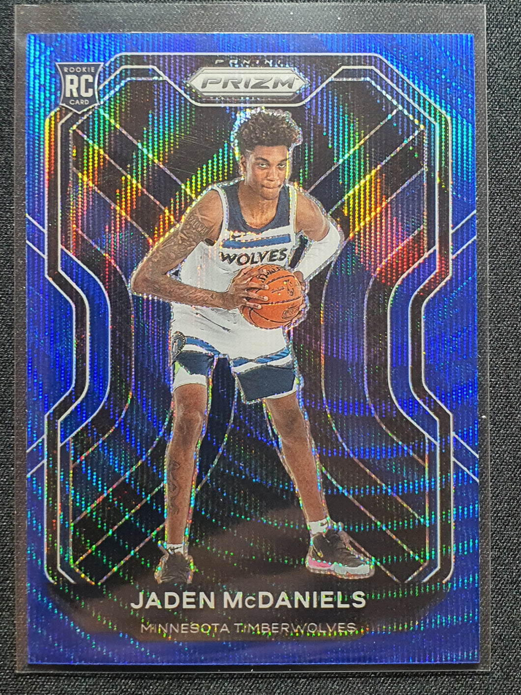 2020-21 Panini Prizm Jaden McDaniels Blue Wave Rookie