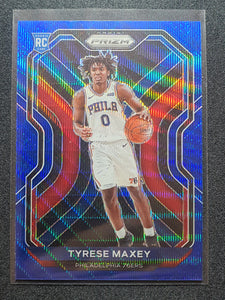 2020-21 Panini Prizm Tyrese Maxey Blue Wave Rookie