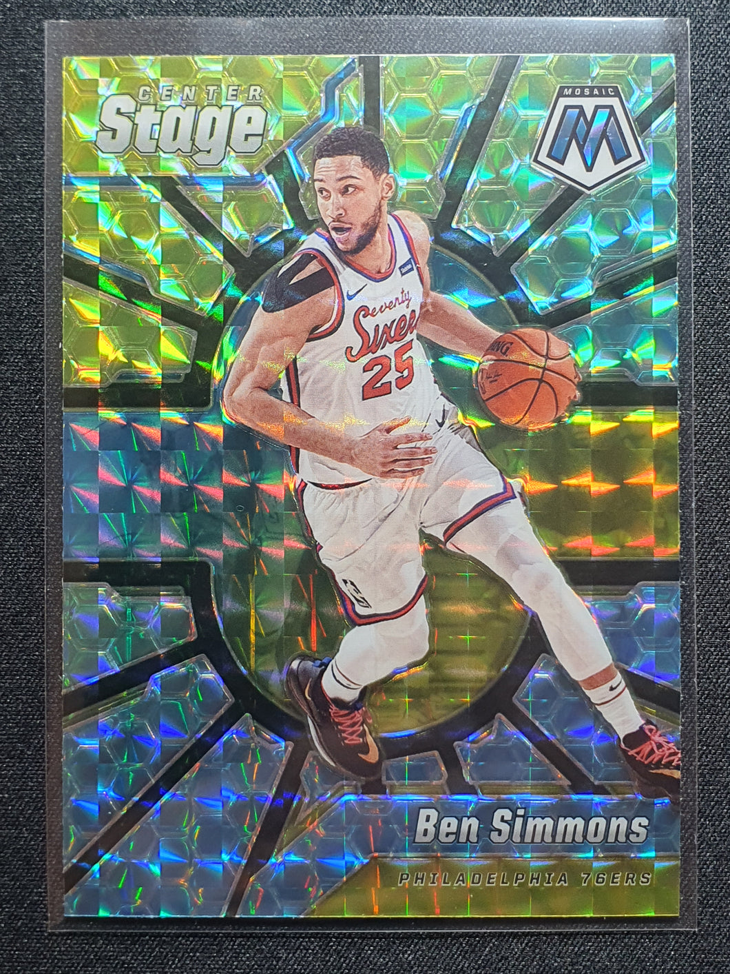 2019-20 Panini Mosaic Ben Simmons Center Stage Mosaic Prizm
