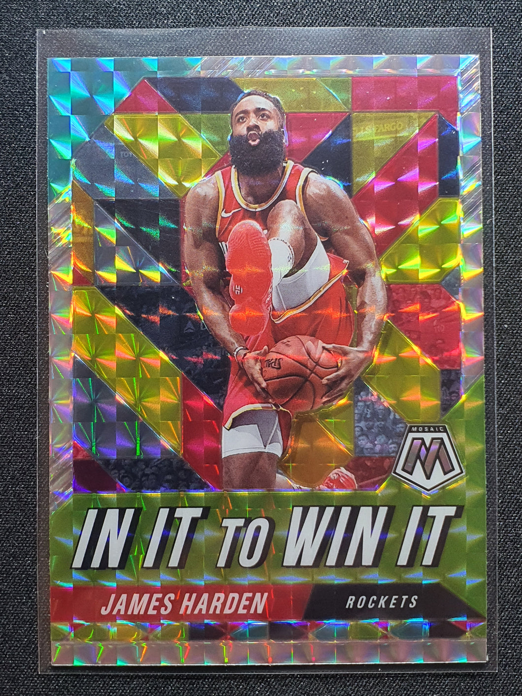 2019-20 Panini Mosaic James Harden IN IT TO WIN IT Mosaic Prizm