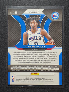 2020-21 Panini Prizm Tyrese Maxey Blue Wave Rookie