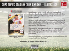 Load image into Gallery viewer, 2021-22 Topps Stadium Club Chrome Bundesliga Soccer Hobby
