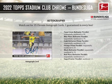 Load image into Gallery viewer, 2021-22 Topps Stadium Club Chrome Bundesliga Soccer Hobby

