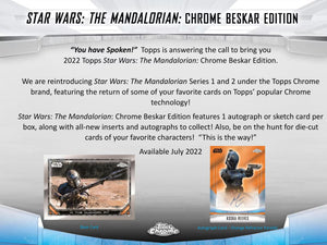 2022 Topps Star Wars Mandalorian Chrome Beskar Edition Hobby Box