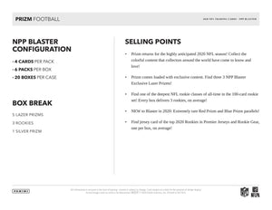 2020 - 2021 Panini Prizm NFL Football 6-Pack Blaster Box (Lazer Prizms)