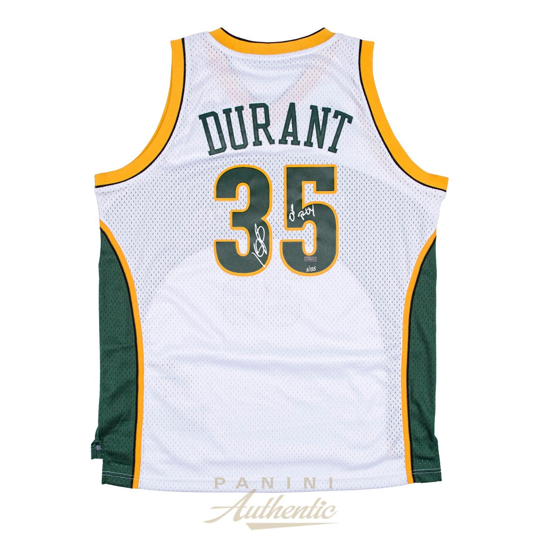 Kevin Durant Autographed White Supersonics Swingman Jersey with 