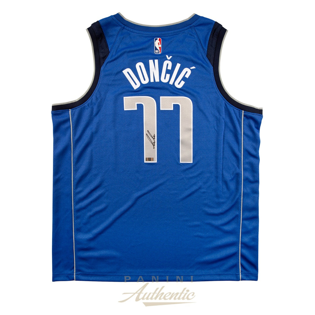 Luka Doncic Autographed Dallas Mavericks Royal Blue Nike Swingman Jersey
