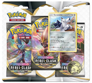 POKEMON TCG Sword and Shield - Rebel Clash Three Booster Blister - 2 Pack Combo