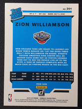 Load image into Gallery viewer, 2019-20 Panini Donruss Rated Rookie Zion Williamson #201 RC Rookie
