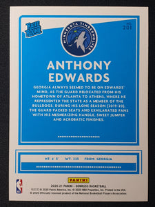 2021-21 Panini Donruss Anthony Edwards Rated Rookie RC #201