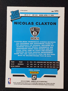 2019-20 Panini Donruss Optic Nicolas Claxton Red Wave Tmall Exclusive SP