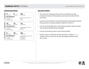 2020 - 2021 Panini Donruss Optic NFL Football 6-Pack Blaster Box (Purple Shock Parallels)