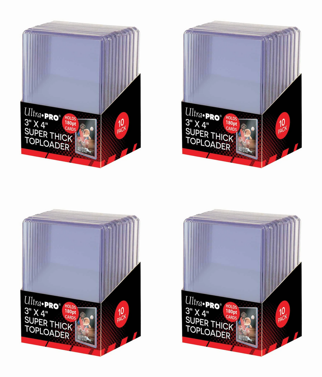 40 x Ultra PRO Thick 180pt Card Toploaders 3x4
