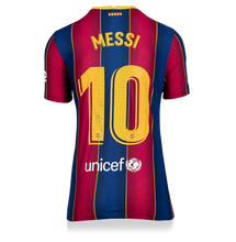 Load image into Gallery viewer, Lionel Messi FC Barcelona MATCH ISSUED Signed Jersey GOAT - ICONS Certified Authentic
